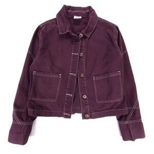 URBAN OUTFITTERS BDG Damson Button Up Contrast Stitch Utility Jacket Westen y2k